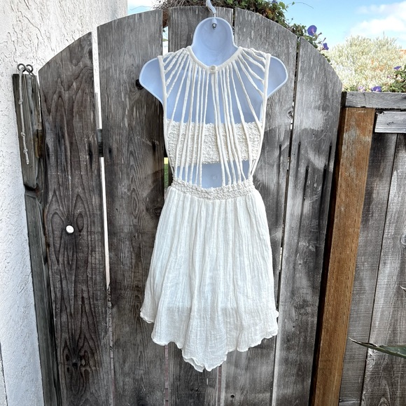 Summer SALE! New Jens Pirate Booty cream dress with crochet stretch tube top. - Picture 2 of 7